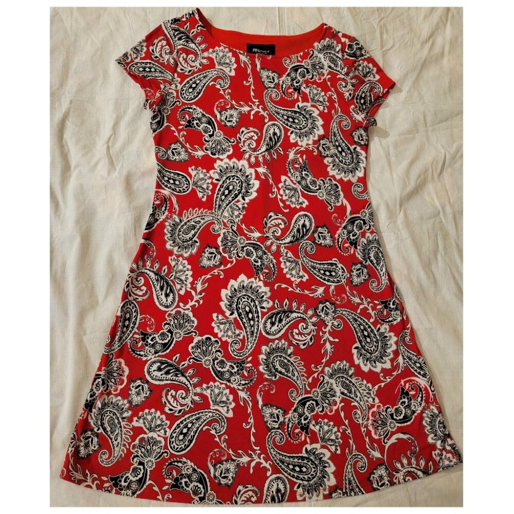 RNstudio by Ronni Nicole Paisley Print Mini Dress, Red, Size S